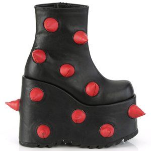 Horns Gothic Wedge Platform Ankle Boots